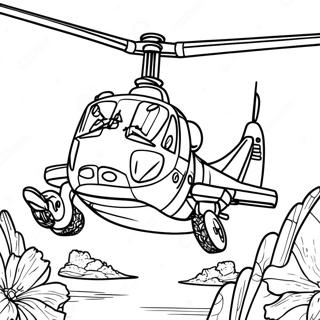 Vietnam War Helicopter Flying Coloring Page 56333-45378