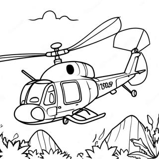 Vietnam War Helicopter Flying Coloring Page 56333-45379