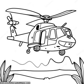 Vietnam War Helicopter Flying Coloring Page 56333-45380