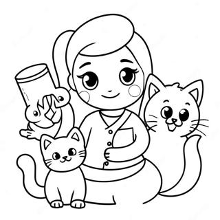 Vet Tech With Cute Kittens Coloring Page 56353-45393