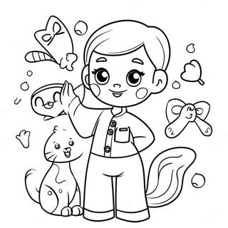 Vet Tech With Cute Kittens Coloring Page 56353-45396