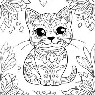 Sugar Skull Cat Coloring Pages