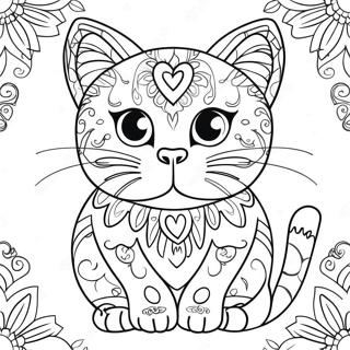 Sugar Skull Cat Coloring Page 56382-45412