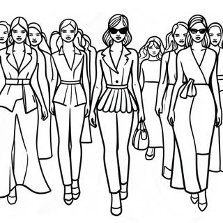 Top Model Fashion Show Coloring Page 56392-45419