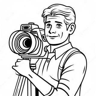 Cameraman Holding Camera Coloring Page 5641-4662