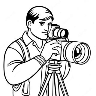 Cameraman Holding Camera Coloring Page 5641-4663