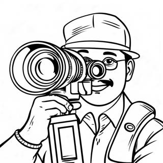 Cameraman Holding Camera Coloring Page 5641-4664