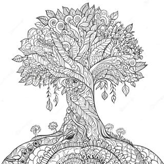 Unique Tree Of Life For Adults Coloring Pages