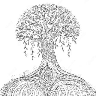 Unique Tree Of Life Intricate Coloring Page 56432-45460