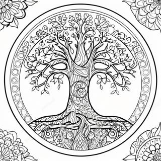 Unique Tree Of Life For Adults Coloring Pages