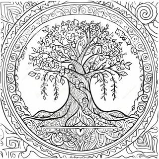 Elegant Tree Of Life Mandala Coloring Page 56433-45455