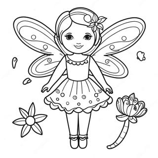 Whimsical Fairy Paper Doll Coloring Page 56443-45467