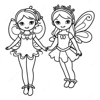 Whimsical Fairy Paper Doll Coloring Page 56443-45468