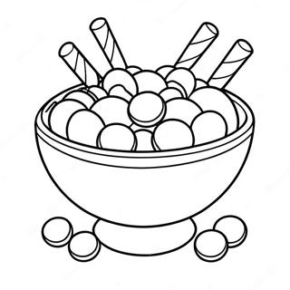 Colorful Skittles Candy Bowl Coloring Page 56453-45474