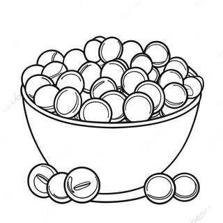 Colorful Skittles Candy Bowl Coloring Page 56453-45475