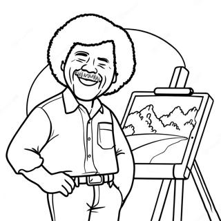 Bob Ross Coloring Pages