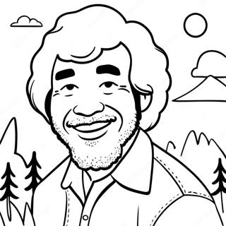 Bob Ross Coloring Page 56492-45502