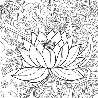 Lotus Flower Intricate Coloring Page 56512-45518