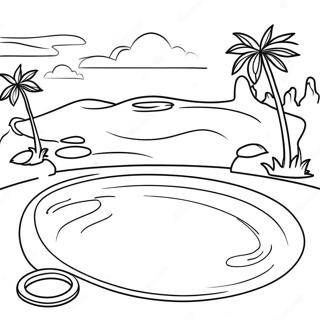 Colorful Pool Scene Coloring Page 5651-4671