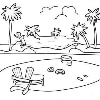 Sunny Day At The Pool Coloring Page 5652-4675