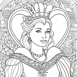 Elegant Queen Of Hearts Coloring Page 56543-45543