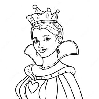 Elegant Queen Of Hearts Coloring Page 56543-45544