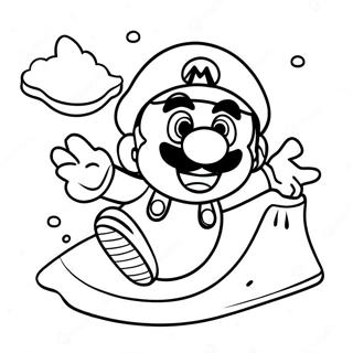 Ice Mario Sliding On Ice Coloring Page 56553-45553