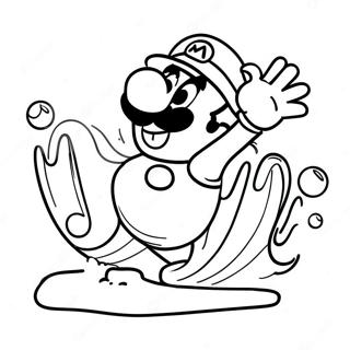 Ice Mario Sliding On Ice Coloring Page 56553-45555