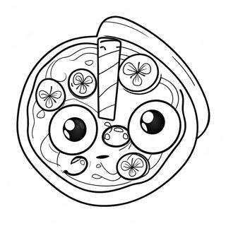 Funny Pizza With Big Eyes Coloring Page 56572-45567