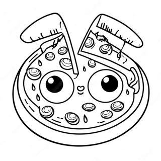 Funny Pizza With Big Eyes Coloring Page 56572-45568