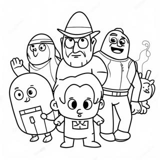 Adventurous Movie Characters Coloring Page 56623-45610