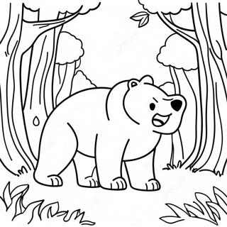 Ferocious Bear In The Forest Coloring Page 56653-45634