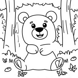 Ferocious Bear In The Forest Coloring Page 56653-45635