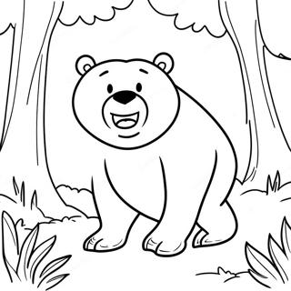 Ferocious Bear In The Forest Coloring Page 56653-45636