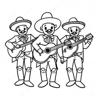 Colorful Mariachi Band Coloring Page 56663-45642