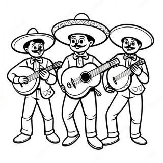 Colorful Mariachi Band Coloring Page 56663-45643