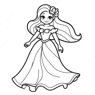 Ariel Dress Coloring Pages