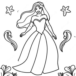 Ariel Dress Coloring Page 56692-45671