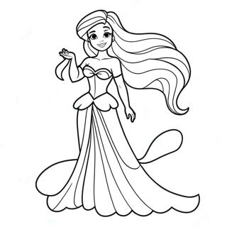 Ariel Dress Coloring Pages