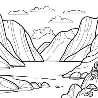 Norway Fjord With Mountains Coloring Page 56703-45673