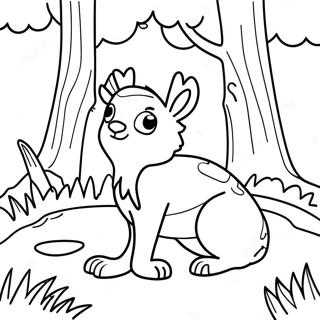 Woodland Animal Forest Scene Coloring Page 5671-4690