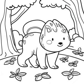 Woodland Animal Forest Scene Coloring Page 5671-4691