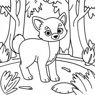 Woodland Animal Forest Scene Coloring Page 5671-4692