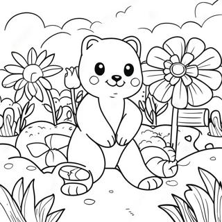 Pointillism Flower Garden Coloring Page 56723-45689