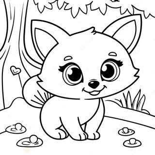 Cute Woodland Fox Coloring Page 5672-4696