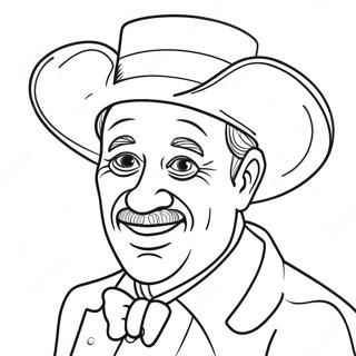 Funny Papa With A Hat Coloring Page 56733-45694