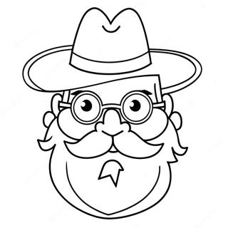 Funny Papa With A Hat Coloring Page 56733-45695