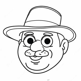 Funny Papa With A Hat Coloring Page 56733-45696