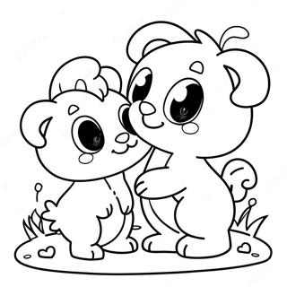 Cute Fluvsies Playing Together Coloring Page 56763-45722