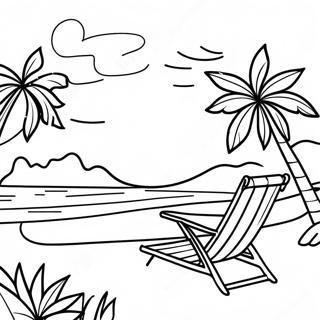 Paradise Beach Scene Coloring Page 56772-45727